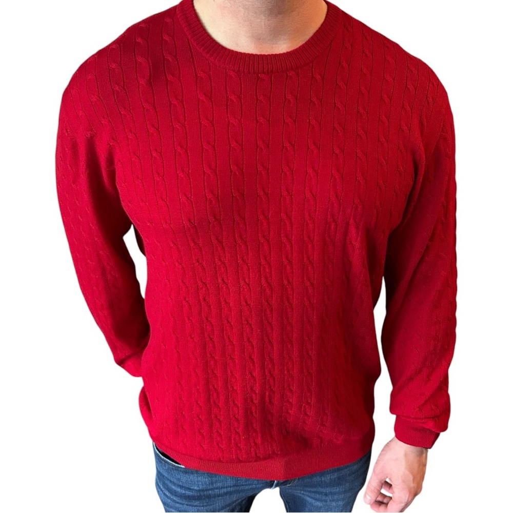 Merino Wool Cable-Knit Pullover Sweater, Size XL, LIKE NEW!!
